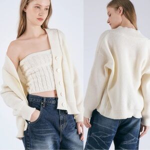 Storets Hallie Knitted Cardigan in Cream